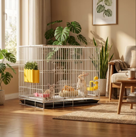 Cage à lapins pliable et portable en fer pour usage domestique et automobile, durable, facile à nettoyer, pour lapins de petite et moyenne taille, vente en gros OEM personnalisée
