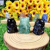 Vente en gros de pierre naturelle pierre de guérison mini panda sculpture statue figurine panda sculptures artisanat pour ornement