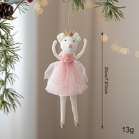 Poupées souris de ballet pour l'arbre de Noël, ornement de fête, ornement de vacances, danseuse de ballet en peluche, pendentif de fête, pendentif de poupée ange