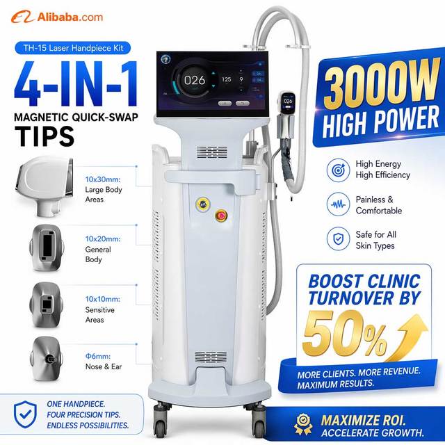 Medical Grade 4 Wavelengths 755 808 940 1064nm Diode Laser Hair Removal Machine 600W-3000W for Clinic All Skin Types Permanent