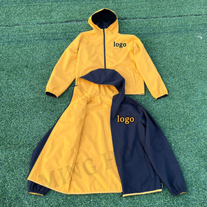 Manufacturer Custom Reversible Jacket Adjustable Hood <b>Zip</b> Side Pocket Waterproof Windbreaker Jacket - Product Image 1