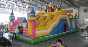 Casa de rebote bonita rosa con tobogán para interiores y exteriores, castillo hinchable, bola <span class=keywords><strong>Funhouse</strong></span> para niños, venta comercial - Product Image 5