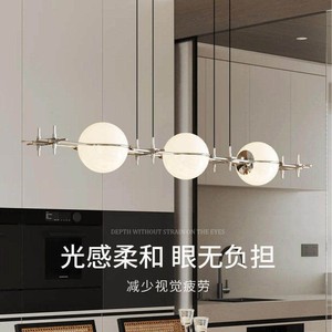 Huanxing Long <b>Chandelier</b> Three Headed Led Pendant <b>Light</b> Modern Minimalist Glass Ball Design For Dining Room Home Lighting - Product Image 3