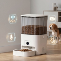Distributeur automatique intelligent pour animaux de compagnie 6L, éco-responsable, en plastique durable, alimenté par batterie, avec caméra HD 1080P, double alimentation, alimentation pour 30 jours, et IA