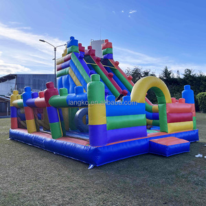 Castillos Inflables para Fiestas, Bloques de Construcción Mágicos, Castillo Hinchable, Castillo de Brinco Inflable para Niños con Parque Acuático - Product Image 1
