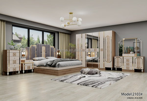 Juegos de Muebles de Dormitorio <span class=keywords><strong>Jordans</strong></span> Elegantes de Diseño Moderno y Precio Económico con Espejo de Vidrio para Uso Doméstico - Product Image 3