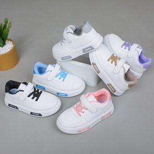 2025 printemps automne enfants chaussures de Sport décontracté garçons baskets nouvelles filles chaussures de course semelle souple fermeture Velcro cuir artificiel - Product Image 1