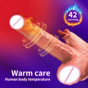 Vibromasseur réaliste télescopique Safiman pour femmes, avec fonction de chauffage, stimulateur clitoridien en forme de langue de lapin, jouet sexuel pour adultes - Product Image 4