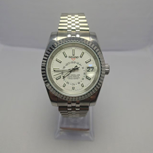 Reloj Mecánico Automático de Lujo para Hombre, con Correa de Acero Inoxidable, Super Luminoso, Resistente al Agua, Blanco, para Negocios - Product Image 1