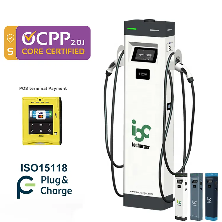 Estación de carga de cargador EV para coche eléctrico Iocharger rápido montado en el suelo 32 Amp nivel tipo 2 7kW 22kW con control de aplicación