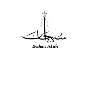 Caligrafía Árabe Islámica, Pintura en Lienzo de Acuarela con Paisaje de Subhan Allah, Decoración de Pared Islámica Contemporánea - Product Image 2