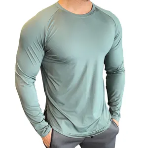 Gym Fitness Men Running T-Shirt Muscle Fit Crew Neck Long Sleeve T Shirt Compression Homme For Men Long Sleeve