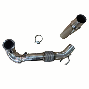 Bajante de escape SS304 de 3,5 "para 2013 + VW Golf MK7 MK7.5 GTI Jettle Seat Leon Cupra 5F/RS 5E <span class=keywords><strong>TFSI</strong></span> Audi <span class=keywords><strong>A3</strong></span> Downpipe - Product Image 4