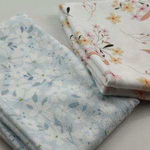 Flores pequeñas personalizadas diseño floral tejido doble gasa crepé Yoryu tela de algodón crepé transpirable para niñas camisas vestidos - Product Image 1