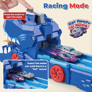 B/O Dinosaur Storage Truck Toys <span class=keywords><strong>con</strong></span> Mini Car Inside Electric Catapult Car Rail Truck Juguetes para niños - Product Image 4