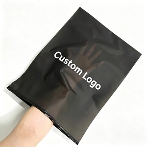 Sac à fermeture éclair personnalisé noir givré recyclable avec logo, sac d'emballage pour vêtements en CPE auto-scellant - Product Image 1