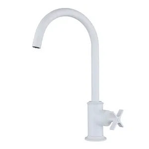 Fabrika fiyat beyaz en iyi 304Ss paslanmaz çelik mutfak musluk daire için lavabo bataryası Modern mutfak musluk