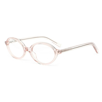 Montures de lunettes ovales étroites en acétate rayé, lunettes de lecture à monture complète unisexe, écaille de tortue noir rose bleu vert 54 20 145 mm