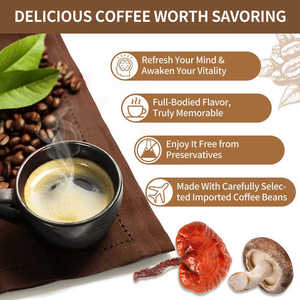 Para Biochealth Personalizado Cogumelo Café 100% Arábica Médio Assado Mistura Perfeita com 8 Pós Juba de Leão para Adultos - Product Image 3