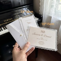 Cartes de luxe personnalisées imprimées sur mesure, invitations de mariage de boutique avec bordure en dentelle, carton personnalisé pour événements nuptiaux élégants