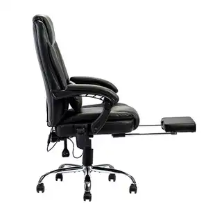 High Quality Padded Armrests Electric Massage Recliner Black Leather Office Chairs