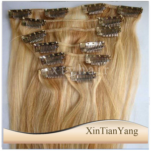 Prodotti di vendita caldi clip nell'estensione dei capelli clip nelle estensioni dei capelli 100% capelli umani 18 pollici, onda d'acqua, ricci, in magazzino - Product Image 2