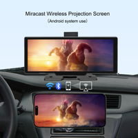 Écran tactile de navigation automobile portable intelligent sans fil Android Auto de 10,26 pouces, Carplay, moniteur de voiture