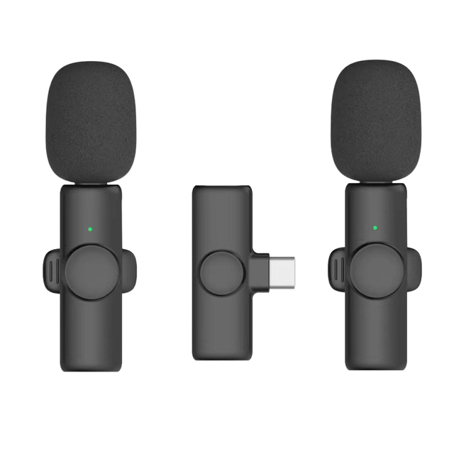 OEM K11 Mini Condenser Lapel Lavalier Wireless 2.4 GHz Microphone Type C Connector for Smartphones Computers Noise Reduction