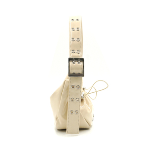 Glam Cream Custom Casual Tote <b>Bag</b> With <b>String</b> Wrinkle Texture And Inner Pocket Organizer Plus Adjustable Strap - Product Image 6