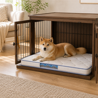 Coussin rembourré pour chien d'intérieur avec dessus matelassé, côtés transparents et base antidérapante pour les espaces de repos des animaux de compagnie