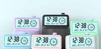 Horloge numérique LCD à trois alarmes, fonction snooze, silencieuse, affichage à sept caractères, minuterie de compte à rebours, détection automatique de la lumière