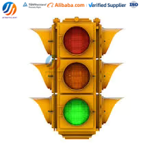 Feu de signalisation LED industriel jaune 200 mm (8 pouces) avec boîtier, 3 lumières (rouge, jaune, vert), étanche IP65 - Product Image 4