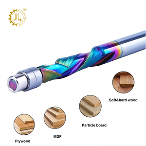 Up Down Cut 2 Flutes Spiral End Mill Carbide 6mm <strong>Router</strong> <strong>Bit</strong> Compression Cutter Blue Coated Spiral Flush Trim Compression <strong>Bit</strong> - Product Image 3