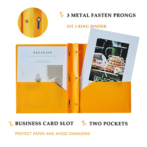 2023 giá rẻ Nhà cung cấp Hai/Twin <span class=keywords><strong>Pocket</strong></span> thư mục số lượng lớn với 3 kim loại prong ốc vít và kinh doanh khe cắm thẻ - Product Image 2