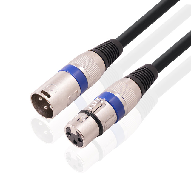 10pcs 1.5M/5ft XLR Cable DMX Stage Light Cable 3-Pin XLR Male to Female Plug Black PVC Jack Mic Cable 3-Pin Balanced Shielded XL