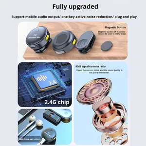Q8 마그네틱 무선 라발리에 마이크 원투투 충전 케이스 라이브 스트리밍을 위한 스마트 노이즈 감소 기능 - Product Image 3