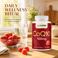 Gummies CoQ10 100mg Saveur Orange Naturelle 60 Unités Étiquette Personnalisée Emballage Personnalisé Fabrication de Compléments à Marque Blanche