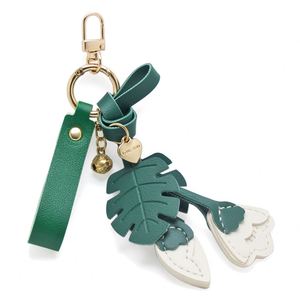 YY Green PU Cute Leather Flower <b>Bag</b> <b>Charm</b> Portable Key Ring <b>Charm</b> for Women Leather <b>Bag</b> <b>Charms</b> for Gifts - Product Image 2