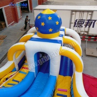 Château Gonflable Commercial Étoilé avec Double Toboggan et Escalier, PVC 0,55 mm, Utilisation Humide/Sèche, Installation Facile, Taille Personnalisable, Location pour Fêtes
