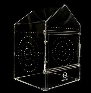 <span class=keywords><strong>Cage</strong></span> pour petits animaux de compagnie moderne, transparente, personnalisée, en acrylique, autoportante, avec ouverture frontale - Product Image 2