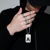 Joyería de moda pareja collar apellido inglés 26 letras placa colgante COLLARES DE ACERO INOXIDABLE
