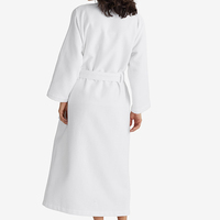 Peignoir de bain de luxe 100% coton blanc de qualité supérieure avec logo Peignoir gaufré d'hôtel personnalisé pour hommes femmes Vente en gros