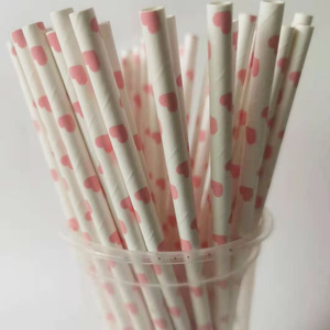 Pink Heart Shaped <b>Paper</b> Straws <b>Biodegradable</b> 25 Pack For Party Valentine's Day - Product Image 3