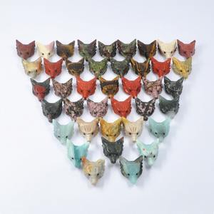 Pendentif tête de <span class=keywords><strong>loup</strong></span> en cristal de quartz pierre de sang percé, - Product Image 4