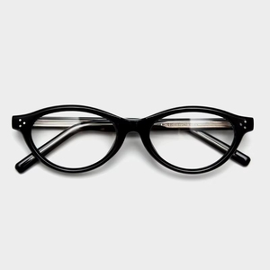 Occhiali Ottici Stile Giapponese Retrò Ovali con Montatura Spessa in TR90, Lenti Grigie Complete per Viso Piccolo, Unisex - Product Image 2
