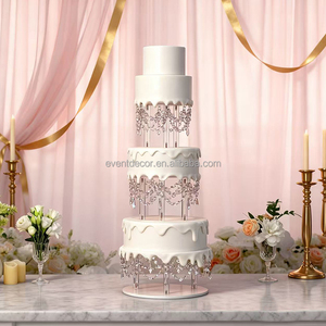 Vassoio Rotondo in Acrilico Trasparente <span class=keywords><strong>per</strong></span> Torte, Espositore <span class=keywords><strong>per</strong></span> Dessert <span class=keywords><strong>Fai</strong></span>-<span class=keywords><strong>da</strong></span>-<span class=keywords><strong>Te</strong></span> <span class=keywords><strong>per</strong></span> Matrimoni, Supporto Circolare in Acrilico <span class=keywords><strong>per</strong></span> Esposizione Torte - Product Image 1