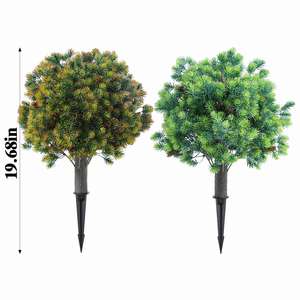 RUOPEI PZD-1-59 bola Topiary pohon UV rumput buatan PE tahan UV & kerucut Cedar Semak ramah lingkungan lonjakan tanah jalan - Product Image 3