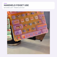 Mainan Fidget Keyboard Mekanik Penghilang Stres untuk Meja Kantor Dewasa, Gantungan Kunci Tombol Klik, Hadiah
