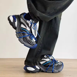 Chaussures basses en maille rétro sportives pour hommes, lacets, blanches, surdimensionnées, respirantes, imperméables, légères, antidérapantes, décontractées - Product Image 5