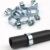Collier de serrage double oreille en acier zingué, collier de serrage à 2 oreilles pour tuyau de carburant, pour conduites d'air et de gaz automobiles